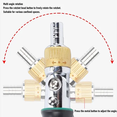10 in 1 Ratcheting Screwdriver Set Compact Multi Angle Rotating Screwdriver with Multi Bits for Home Craft Electronics Repair