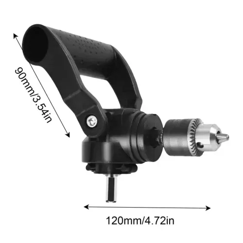 90 Degree Adapter For Drill Multifunctional Ergonomic Drill Chuck Adapter Black Right Angle Drill Attachment Metal Drill Chuck