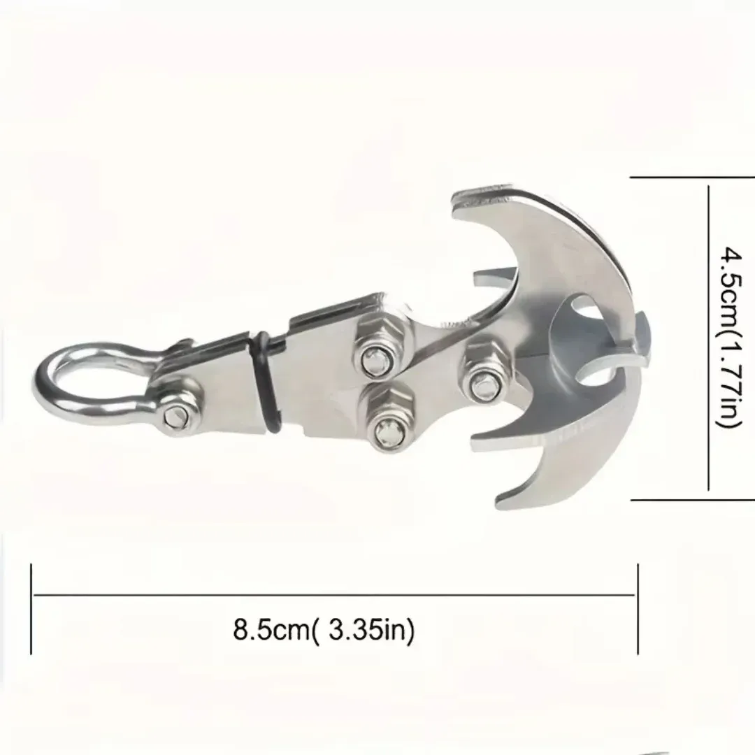2Pcs Stainless Steel Outdoor Climbing Hook - Durable & Deployment, Gravity Hook & Emergency Tool for Hiking