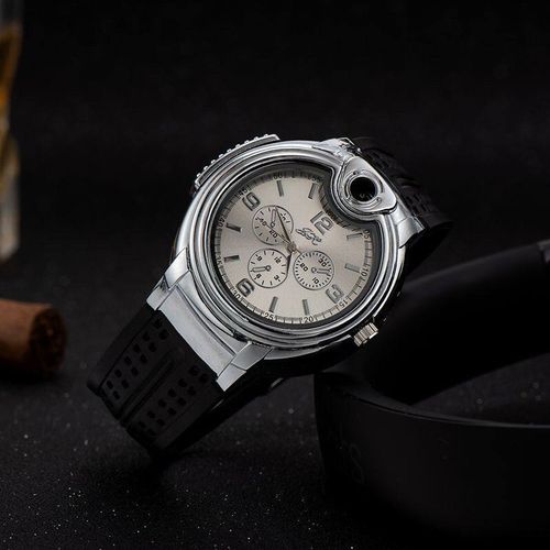 New Trendy Metal Gas Watch Lighter Men Outdoor Windproof Portable Rechargeable Lighter Fashion and Cool Personality Gift