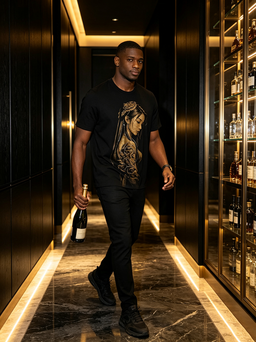 Diamond print trendy high-end T-shirt