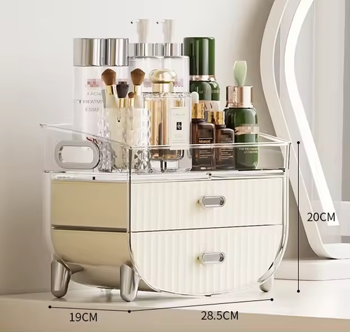 Lightweight Luxury Multifunctional Plastic Storage Rack Cosmetic Dressing Table Storage Box Lipstick Makeup Brush Skin Dust Table