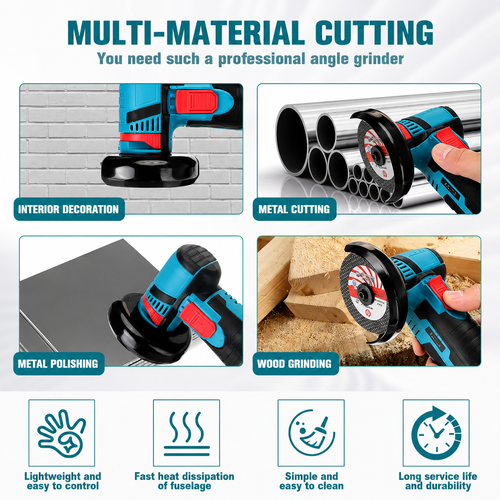 HILDA 12V Cordless Lithium-Ion Angle Grinder (Rechargeable) – Features Both Polishing and Mini-Cutting Functions