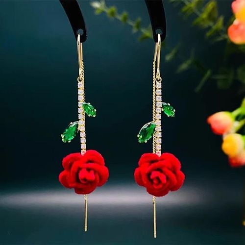 🌹 Eternal Bloom: Exquisite Handmade Rose Petal Earrings