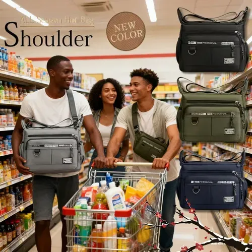 Large-Capacity Crossbody Bag – Waterproof, anti-theft, and ultra-durable, perfect for hiking, shopping, and traveling!