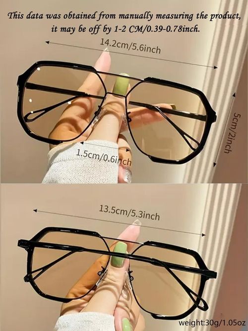Unisex Flat Top Geometric Frame Sunglasses, Summer Sunglasses, Trendy Casual Sunglasses, Stylish Classic Aviator Sunglasses, Chic Travel Essentials, Trendy Vintage Sun Protective Sunglasses for Driving   Travel