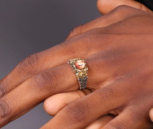 Vintage Punk Style Hip Hop Pythons Snake Eye Unique Crafts Red Ring Opening Adjustable Fine Jewelry