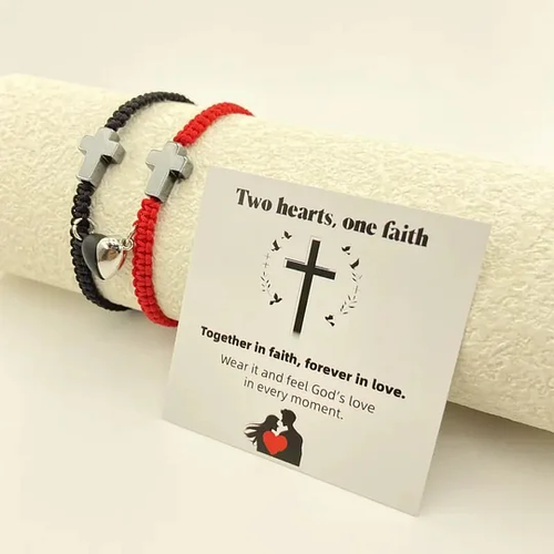 💕Inspirational cross bracelet with a blessing card