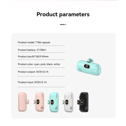 10000mAh Mini Mobile Power Capsule Emergency External Battery for iPhone 16 Fast Charging Power Bank