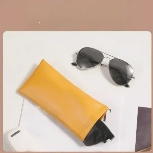 2pcs Automatic Closed Sunglasses Case PU Leather Glasses Storage Bag Waterproof Glasses Protective Cover Eyewear Storage Bag