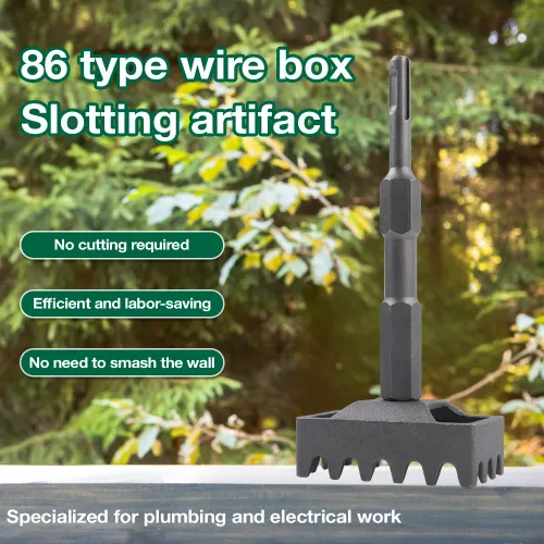 86 Type Wire Box Socket Punch, Home DIY Professional Wall Rectangular Slotting Tool, Suitable for Electric Hammer, Electric Pick