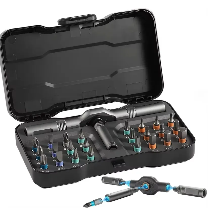 24in1 Multifunction Ratchet Screwdriver Set Multi Magnetic Bits Mini Repair Tool Kit Household Tool For PC & Desk Etc.