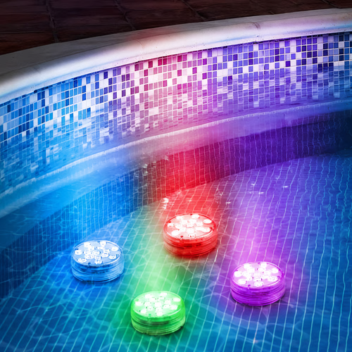 Submersible LED Pool Lights (Two LED Lights and one remote control）