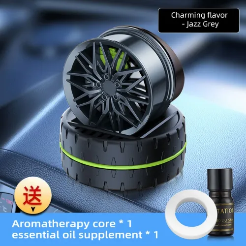 1Pcs Solar Car Air Freshener Wheel Hub Design Perfume Diffuser Decoration Vehicle Wheel Rotating Air Freshener Vehicle Air Fresheners