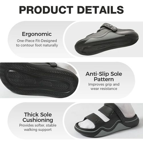 Sandals with thick soles and made of breathable material
