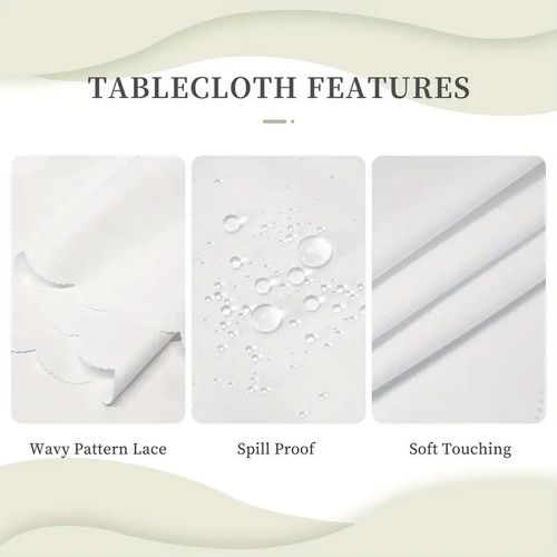 🔥New product launch! 50% off!🎁Stylish floral pattern tablecloth with a scalloped lace edge design