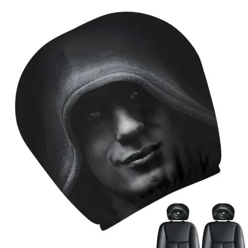 Novel Horror Face Printing Car Headrest Covers Universal Elastic Car Seat Headrest Cover Dustproof Protective Sleeve