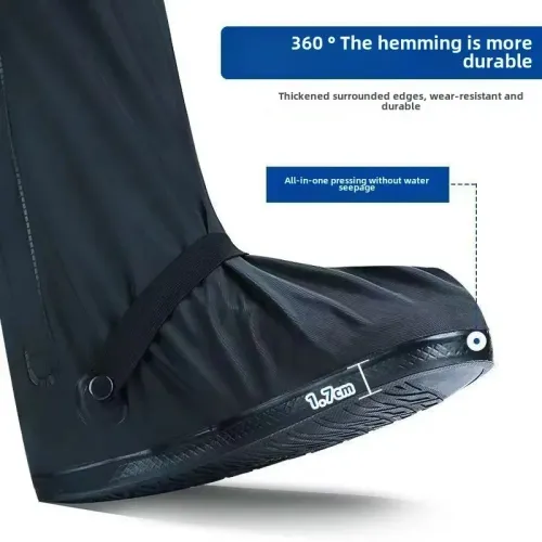 42cm High-Top Waterproof Shoe Covers — Thickened, Non-Slip Suitable for shoe sizes: 41–45