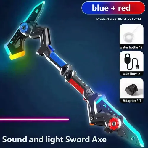 Type-c charging luminous axe sound light saber spray toy
