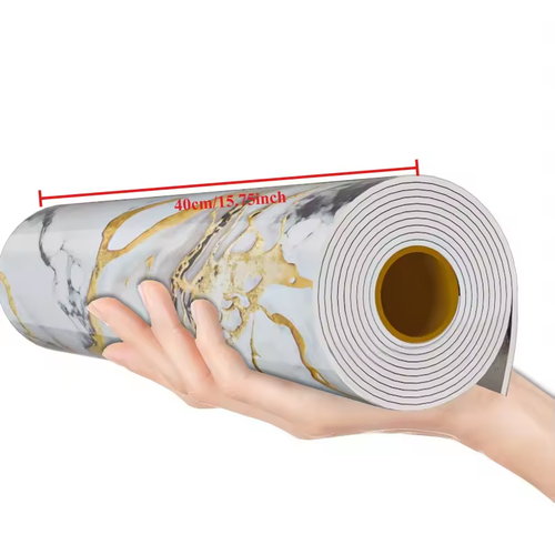 Self-Adhesive Wall Panels PVC,Tile&Marble Look Waterproof Wallpaper,Peel Stick DIY for Living Room Bedroom Bathroom