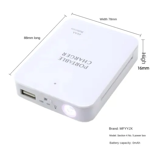 USB Gadget USB Charger External Power Box Battery Charger Emergency Charging By 4pcs AA Batteries With USB Port and Flashlight