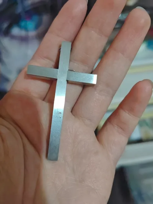 Stainless Steel Cross Toothpick Pendant Necklace Retractable Adjustable Length Push-pull Fruit Pick Exquisite Tooth Cleaning