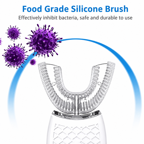 Sonic Automatic Electric Toothbrush For AdultUShaped 360 Degree Toothbrush USB RechargeableTeeth Cleaning & Whitening Brush