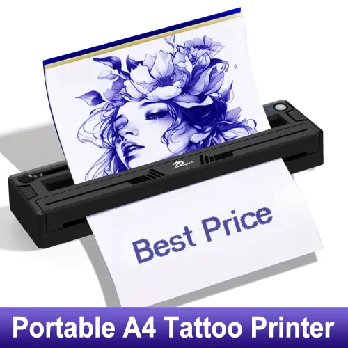 NEW Wireless Tattoo Stencil Printer Portable A4 Thermal Printer Kit Compatible with Phone iPad & PC for Tattoo Artists