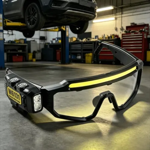 Rechargeable COB LED Glasses Headlight TYPE C Waterproof Lightweight Adjustable Angle Work Lamp for Car Maintenance Repair