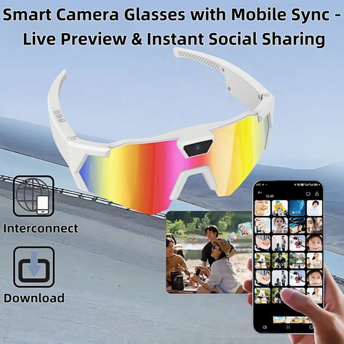 Outdoor Cycling Smart Sunglasses with Built-in HD Camera (Photos & Video) — SD Card Sold Separately
