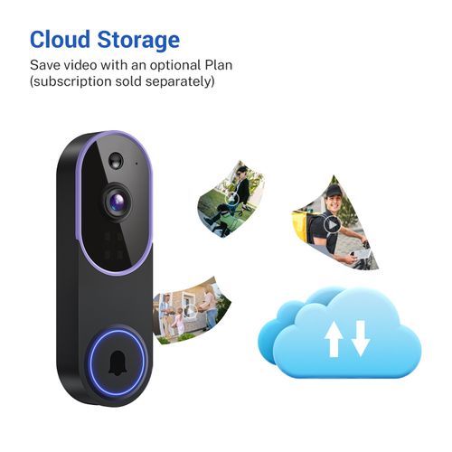 Smart wireless video doorbell camera (supports AI detection, night vision, and cloud storage)