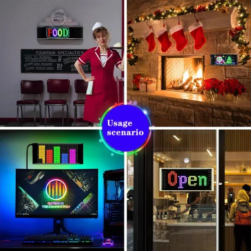 LED DIY Programmable Bluetooth App Control Flexible Scrolling Display Light
