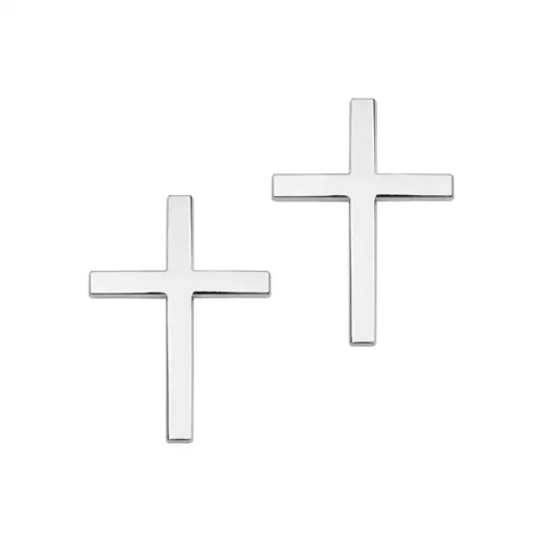 Divine Grace 3D Metal Sculpted Crosses: Sophisticated Exterior Vehicle Adornment – Dual-Piece Precision-Crafted Emblems