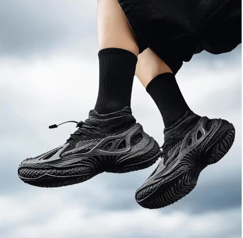 Lazy Knit Casual Sneakers For Men Stretch Breathable Comfort Insole Anti Slip Outsole Commute Outdoor Walking Athletic