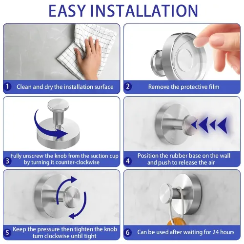 3pcs Vacuum Suction Cup Hooks Punch Free Bath Sucker Hook Wall Hook Hanger Glass Kitchen Bathroom Hooks for Towel Handbag