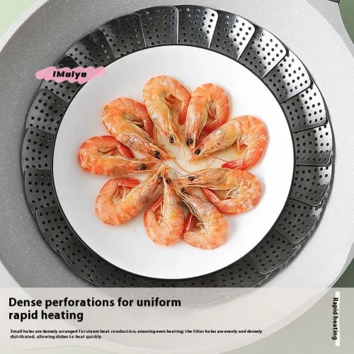 Stainless Steel Lotus Steaming Tray  Folding Food Steamer Basket Mesh Rack for Vegetable Fruit Cooking