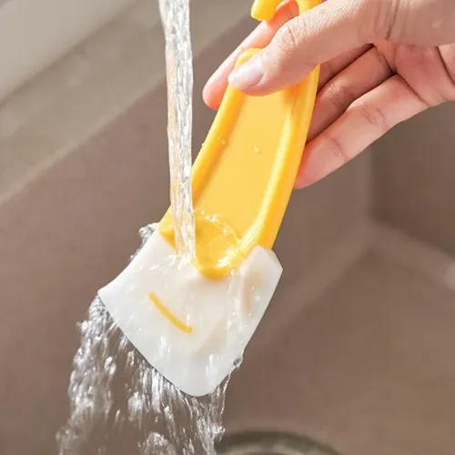 3pcs Cleaning Scraper Silicone Tableware Cleaning Spatula Cake Baking Scraper Pastry Small Tool Kitchen Cleaning Scraper