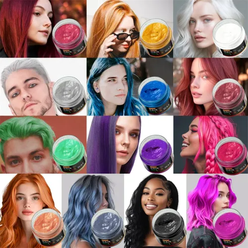 120g LargeCapacity Valentine's Day DIY Hair Coloring Clay  EasytoWash, Temporary Hair Color Cream a Hair Styling Product Suitable for Coloring Hair, Beards, and Eyebrows.