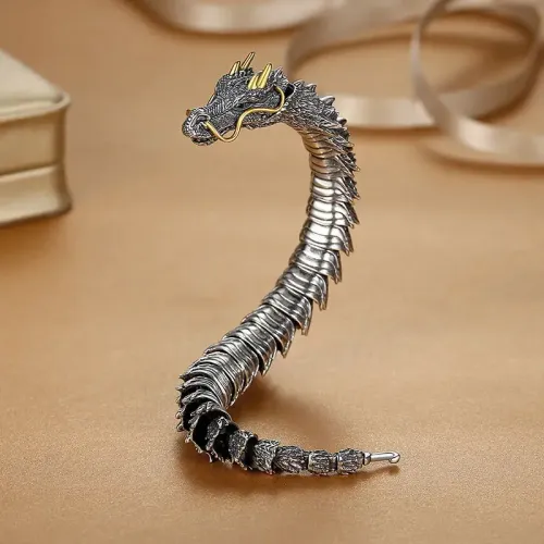 Traditional Tibetan Buddhism Dragon Bracelet Domineering Dragon Scales Bangle for Men Women Lucky Amulet Bracelet Jewelry Gift