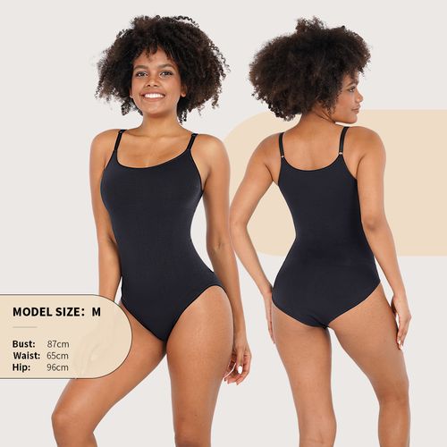 One-piece body shaper with seamless tummy control