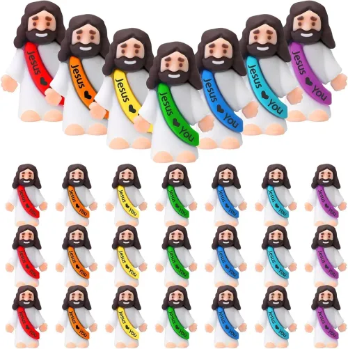 20pcs Little Jesus Figures Jesus Loves You Mini Jesus Figures Hide and Seek Religious Party