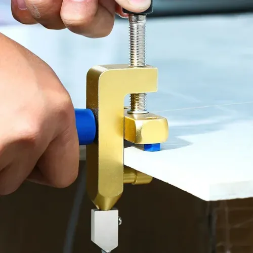 2-in-1 Manual Glass & Ceramic Tile Cutter - Precision Diamond Blade with Ergonomic Grip