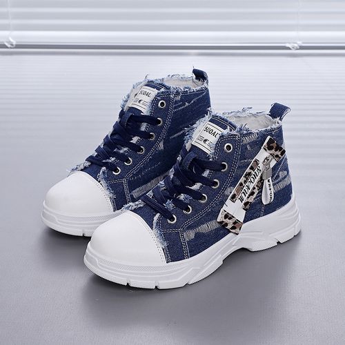 2026 new thick soled high top canvas shoes
