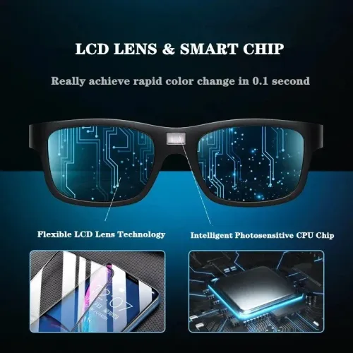 0.1s Color Changing Intelligent Photosensitive Polarized Smart Glasses Sunglasses Men Women Driving Cycling Fishing Sun Glasses