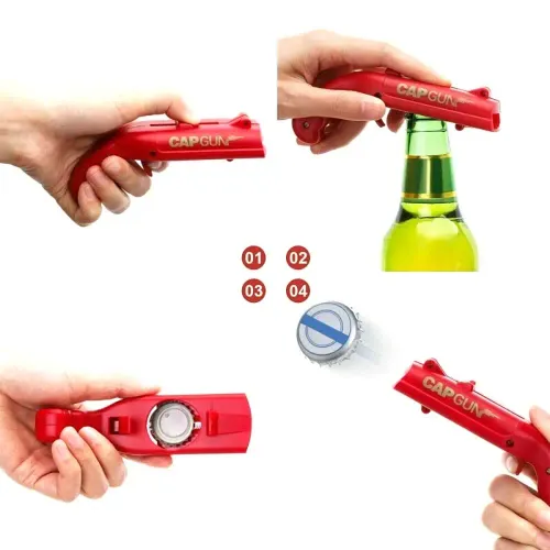 Creative Portable Beer Opener Cap Gun Bottle Opener Beer Bottles Open Capgun Drinking Opening Shooter Bar Outdoor Celebration