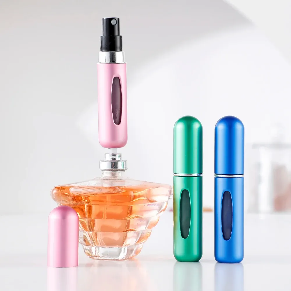 6 Portable Spray Bottles Travel Size 5ml Self-priming Bottom Fill Perfume Bottle Set