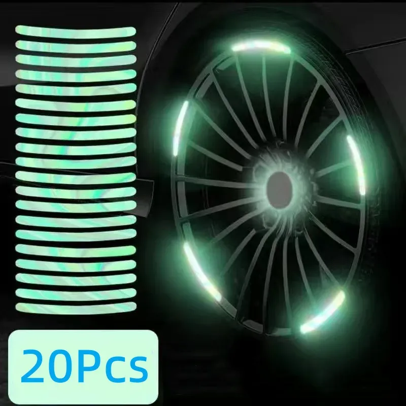 100pcs Bicycle Reflective Sticker for Bike Wheels Rainbow Red White Sticker for Car Motocycle Night Safety Warning Sticker