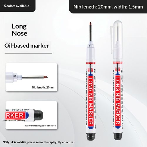 10PCS 20mm Long-Tip Marker for Tiles and Flooring – Oil-Based, Waterproof, Smudge-Resistant, Suitable for Deep-Hole Marking