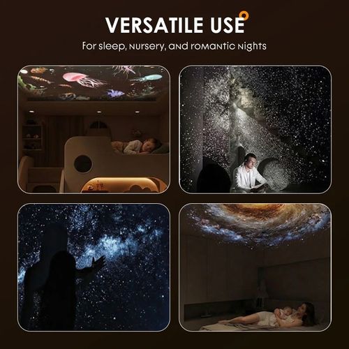 2-in-1 Starry Sky Projector & Night Light + 10 Interchangeable Projection Discs