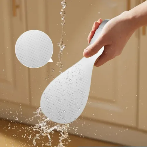 Food Grade Silicone Tumbler Rice Spoon Non Stick Standing Rice Spoon Scooper Home Heat Resistant Rice Cooker Kitchen Accessories